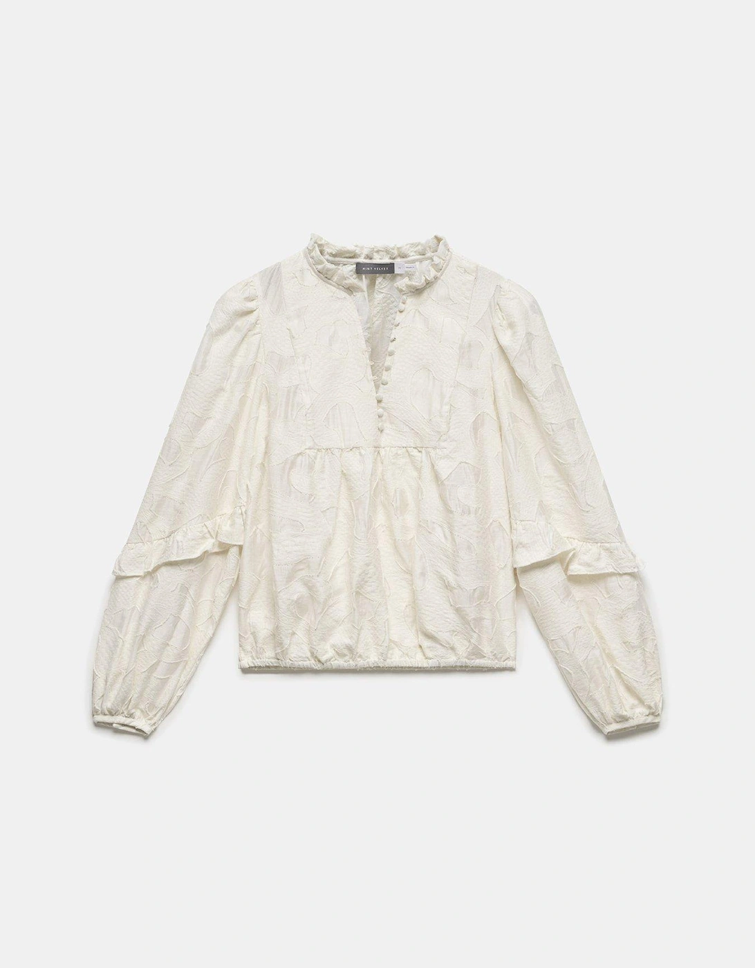 Jacquard Blouse - Cream, 2 of 1