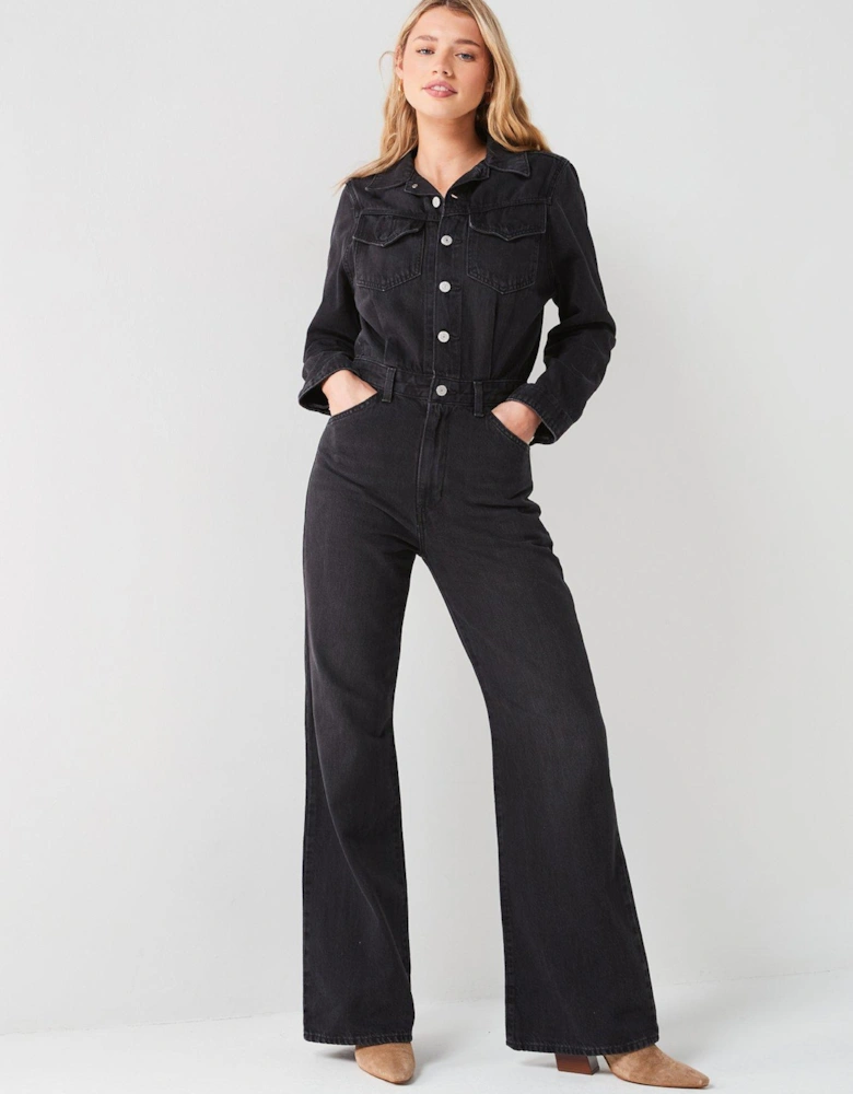 Western Denim Jumpsuit - Travel Suit