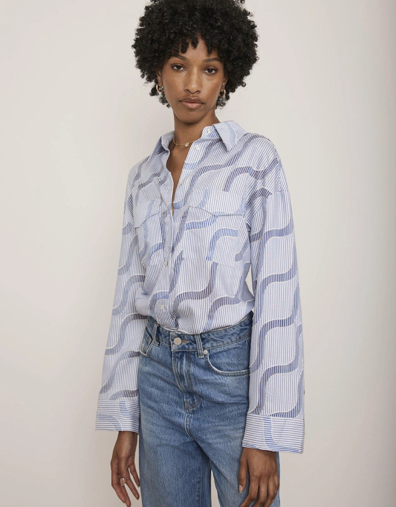 Blue Stripe Jacquard Shirt