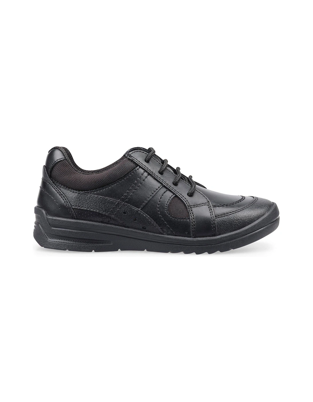 Yo Yo Leather Lace Up Breathable Boys School Shoes - Black