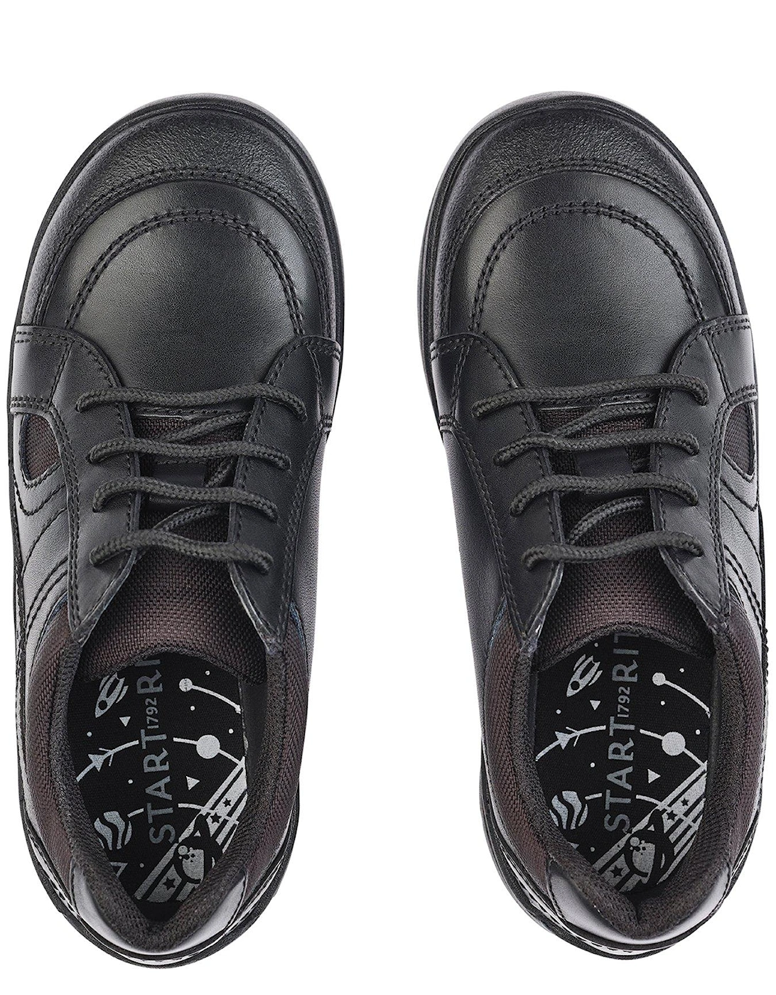 Yo Yo Leather Lace Up Breathable Boys School Shoes - Black