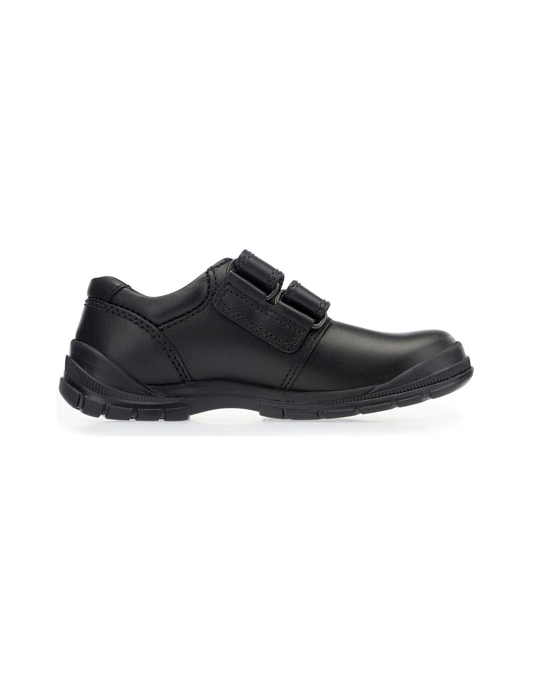 Engineer Black Leather Rip Tape Smart Boys School Shoes