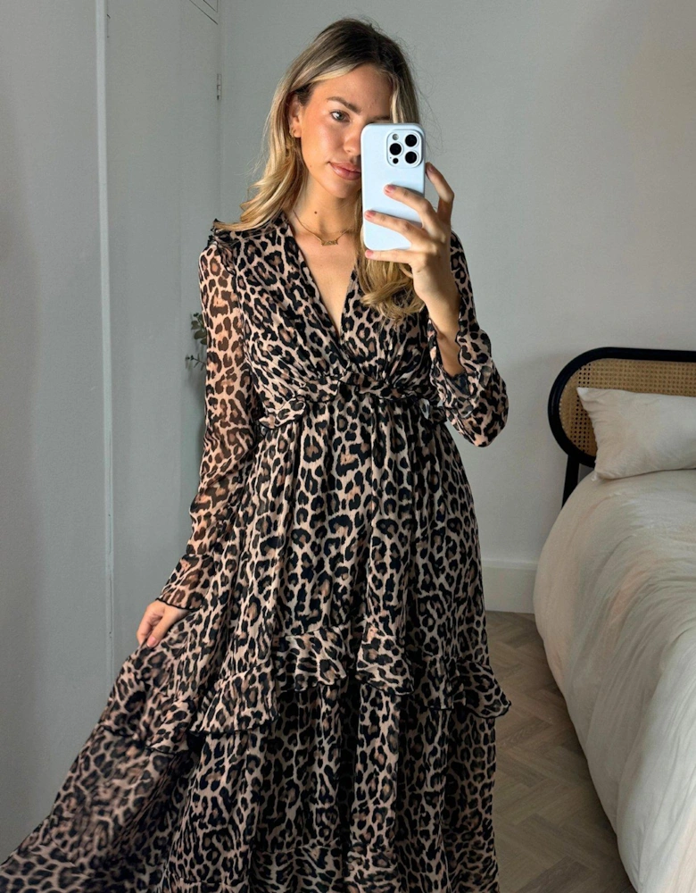 Animal Print Midi Dress - Multi