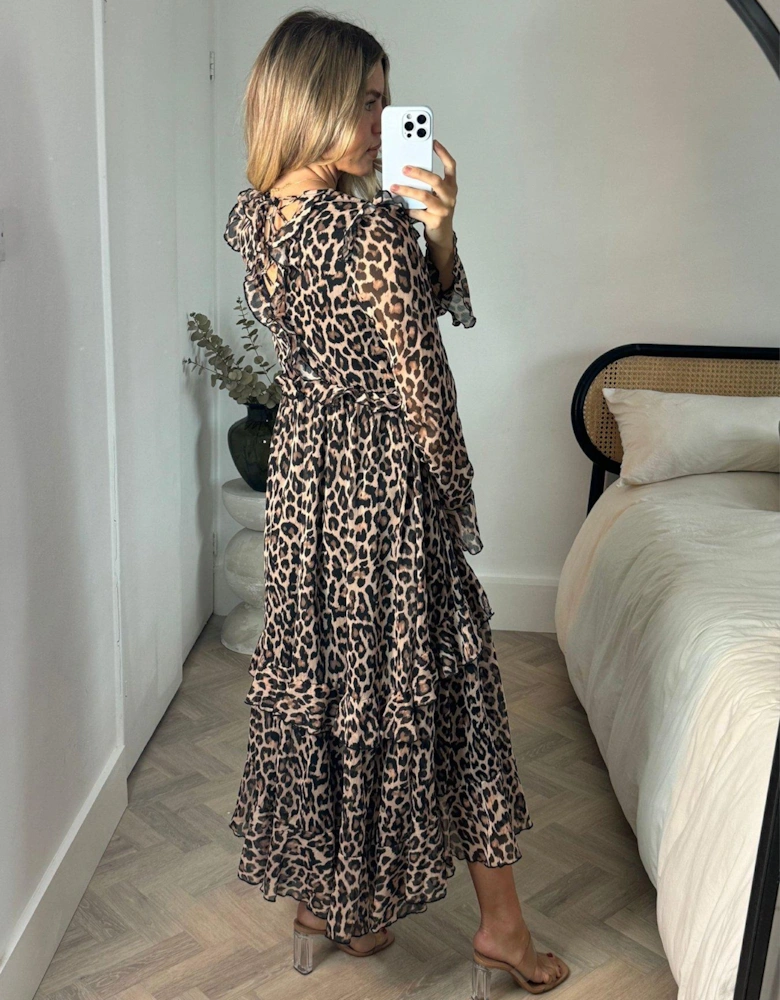 Animal Print Midi Dress - Multi