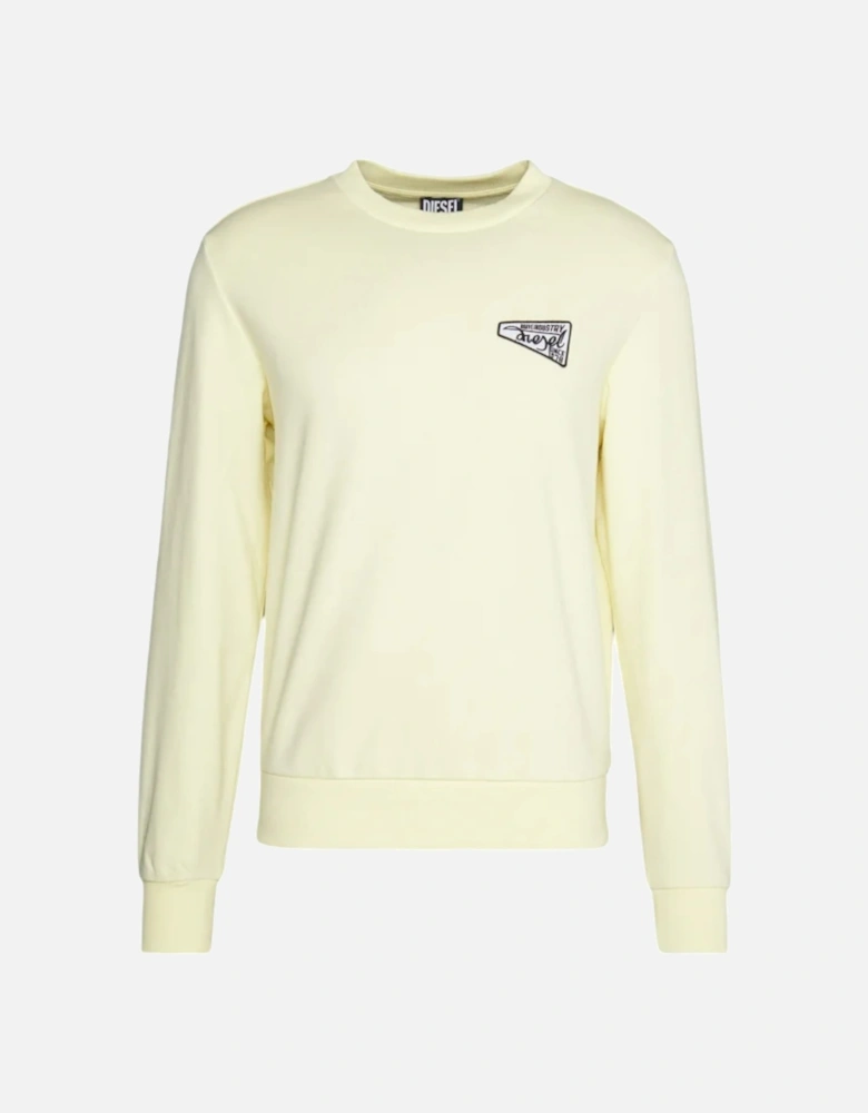 S-GINN-K31 0HAYT Mens Crew Neck Sweatshirt Pullover Cotton Jumper Yellow