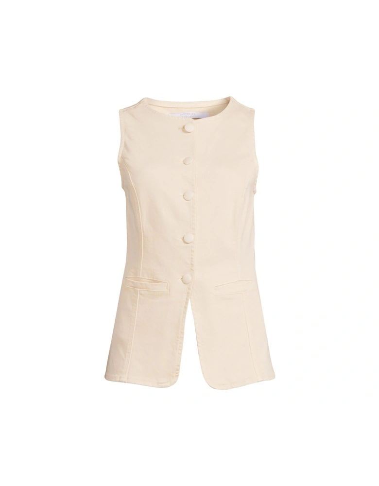 Denim Waistcoat - Cream