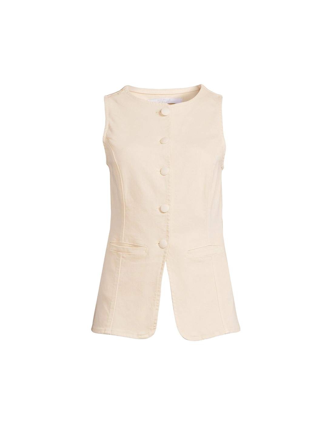 Denim Waistcoat - Cream