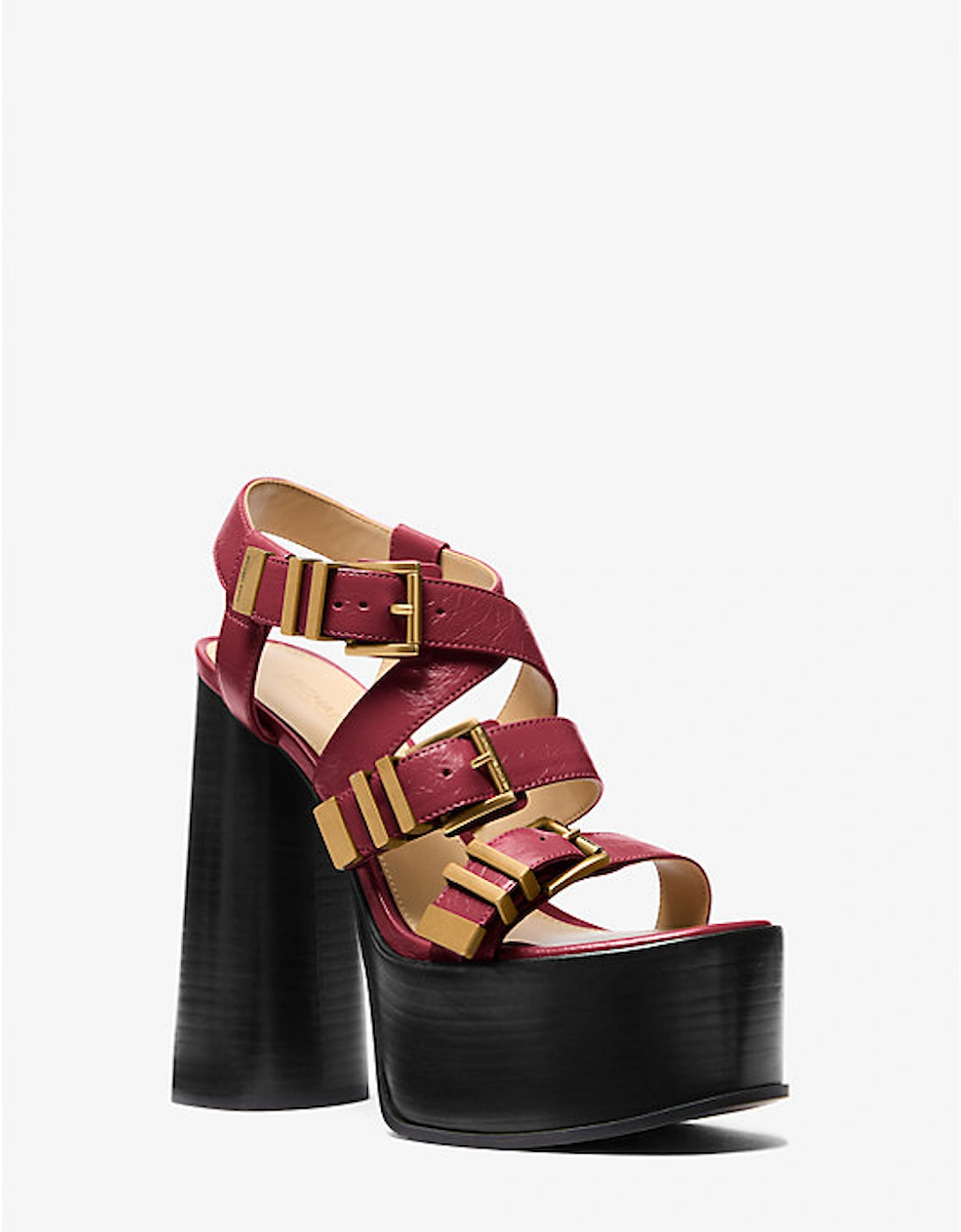 Darrington Crackled Leather Platform Sandal, 4 of 3