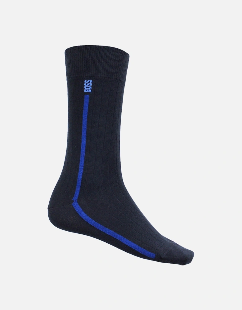 3-Pack Fine Rib Socks, Navy