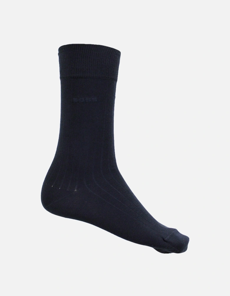3-Pack Fine Rib Socks, Navy