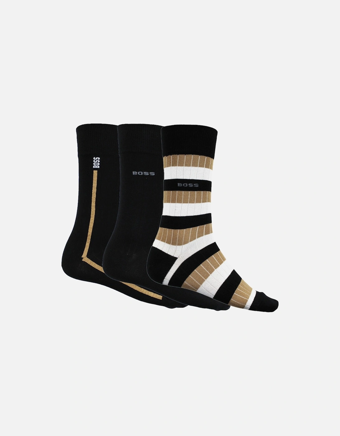 3-Pack Fine Rib Socks, Black, 6 of 5