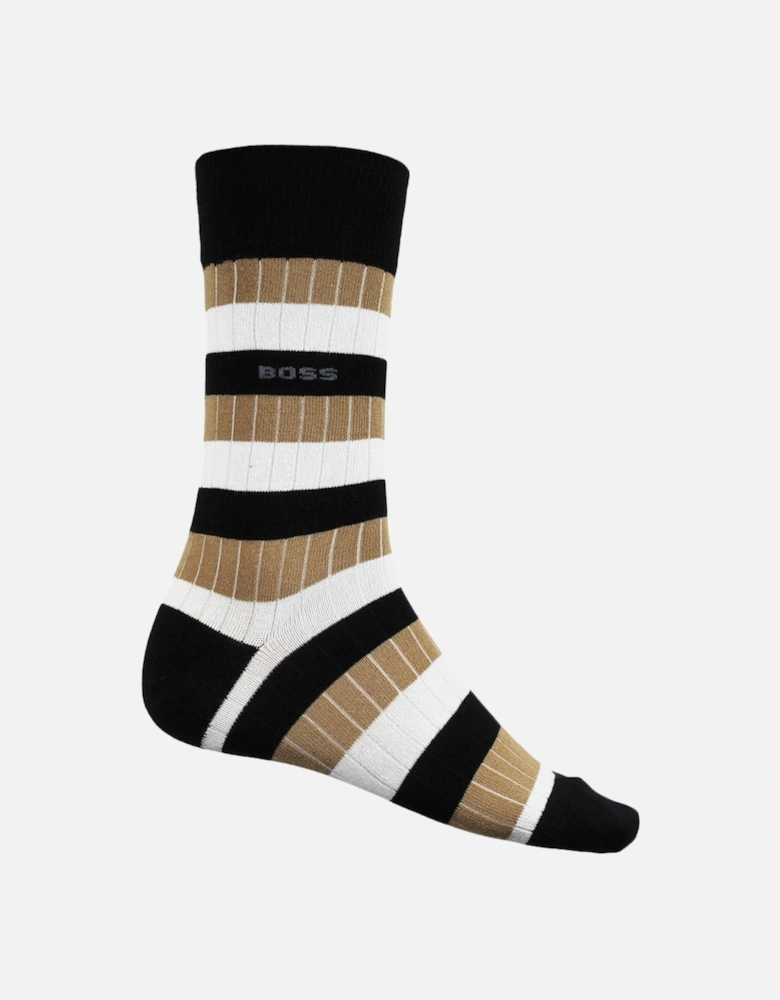 3-Pack Fine Rib Socks, Black