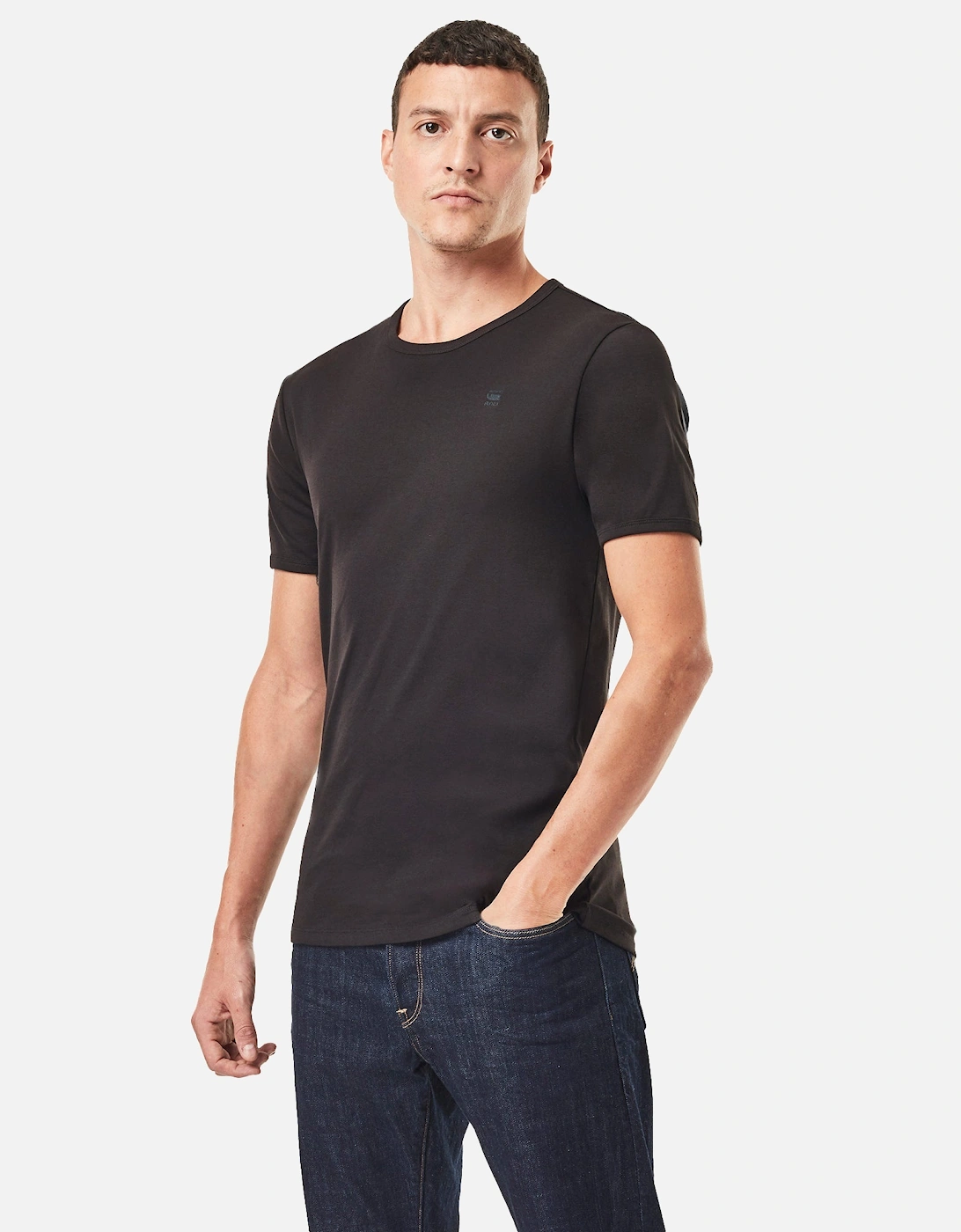 Raw Double Pack Slim Fit T-Shirts - Black