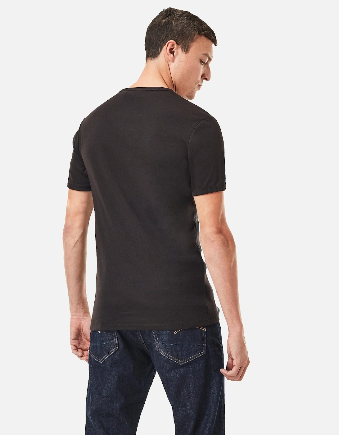 Raw Double Pack Slim Fit T-Shirts - Black