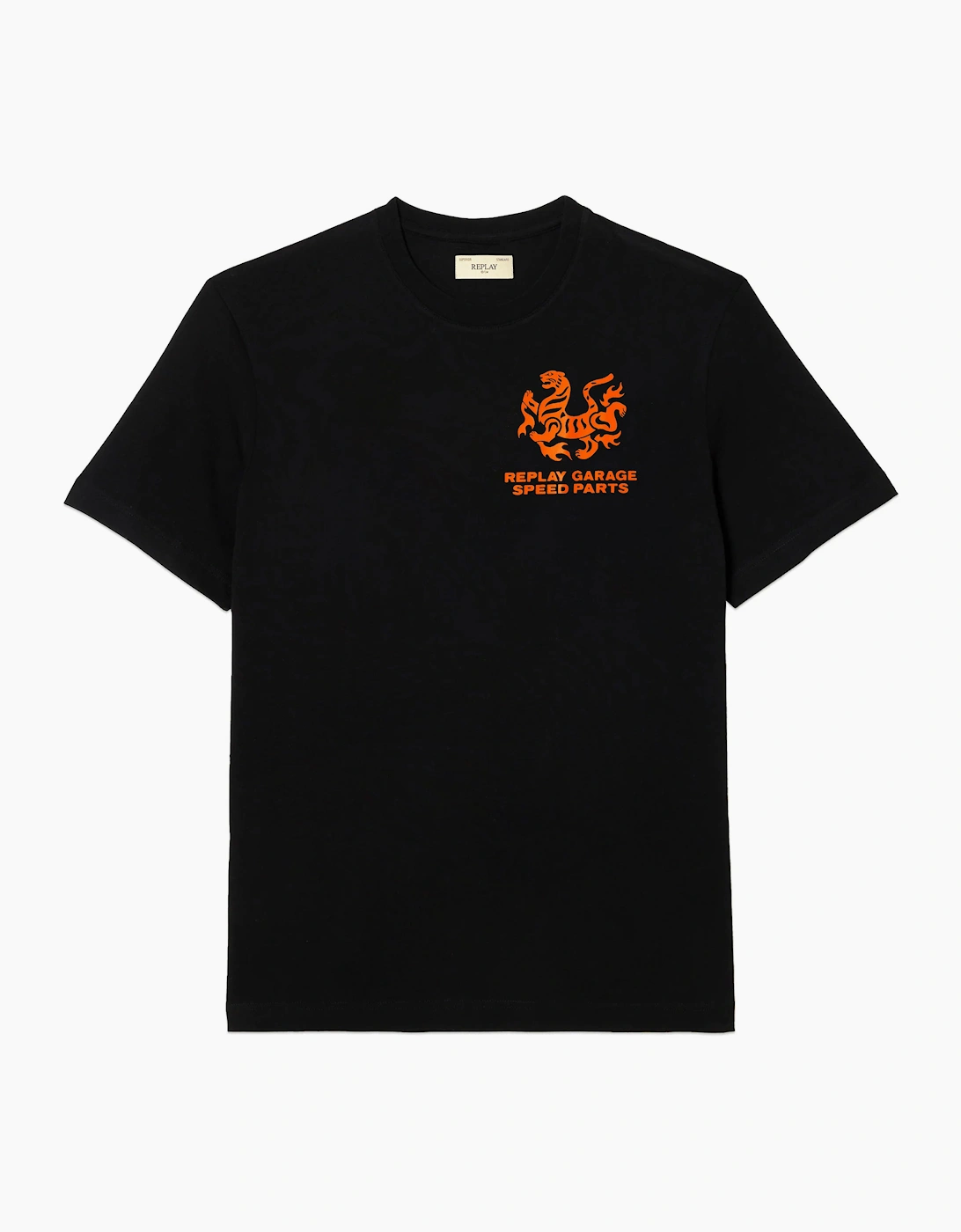 Replay Men's Black Biker T-Shirt  40 Large