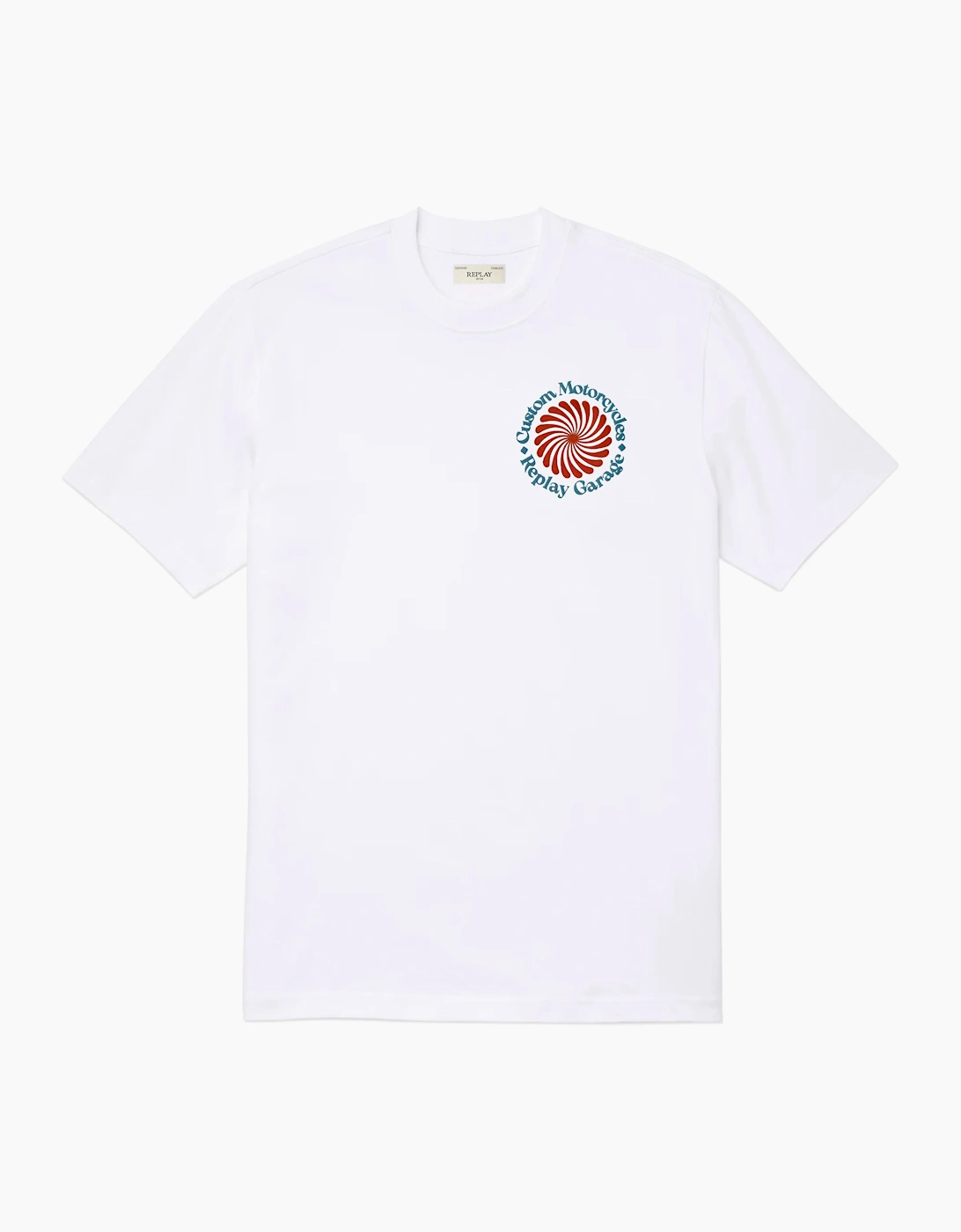 Replay Men's White Biker T-Shirt  40 Large