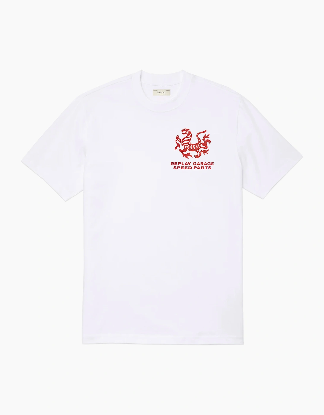 Replay Men's White Biker T-Shirt  40 Large