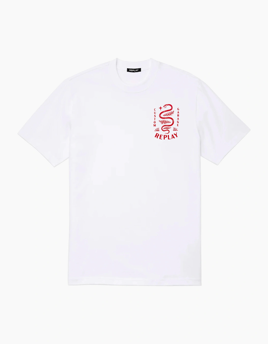 Replay Men's White Biker T-Shirt  40 Large