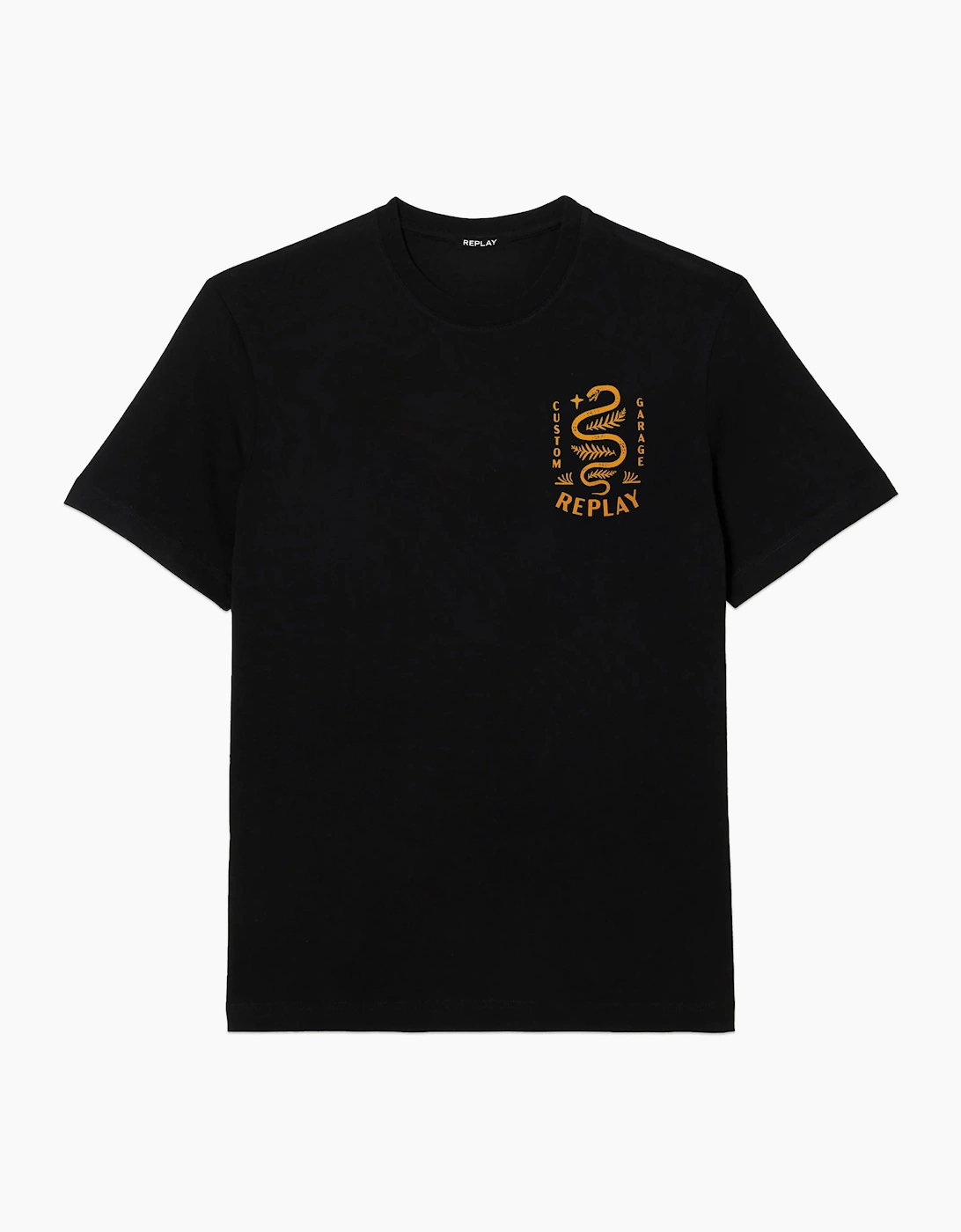 Replay Men's Black Biker T-Shirt  40 Large