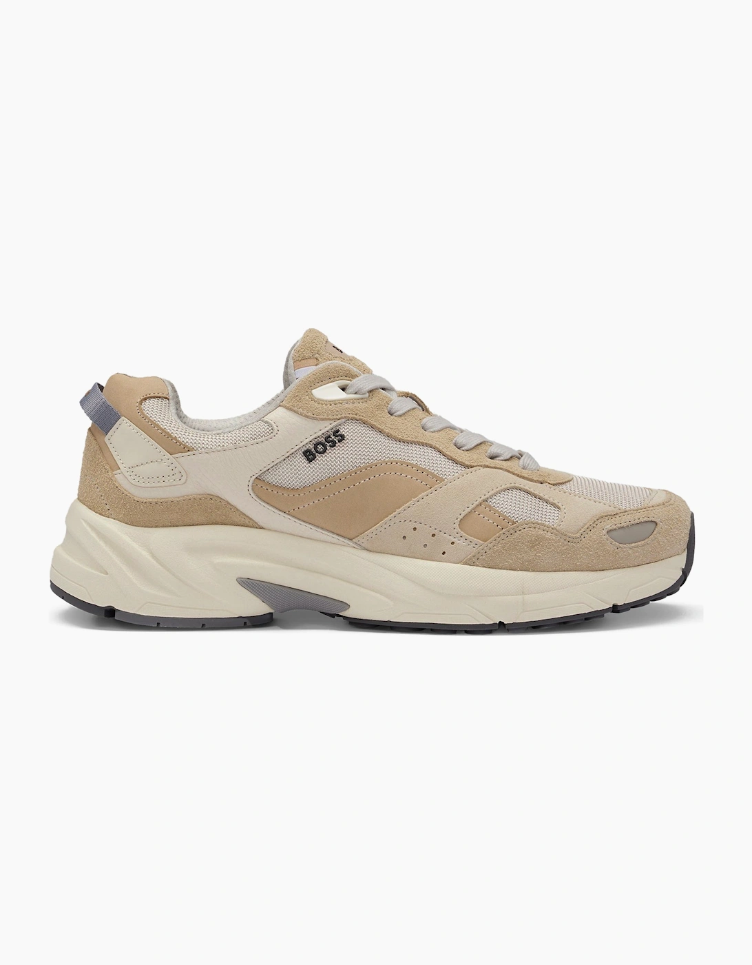 Men's Boss Levitt Runn hsdny Trainers - Beige / Off White - Tan - Size: 8