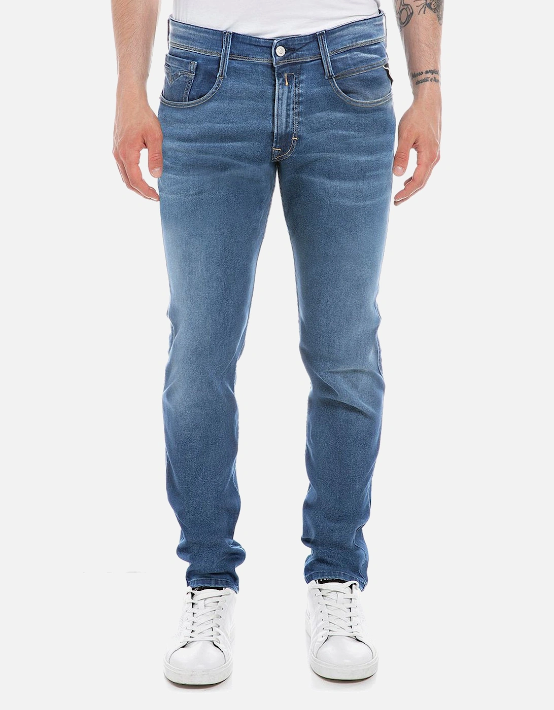 Replay Men's Blue Hyperflex Anbass Slim Tapered Jeans - : 34/32