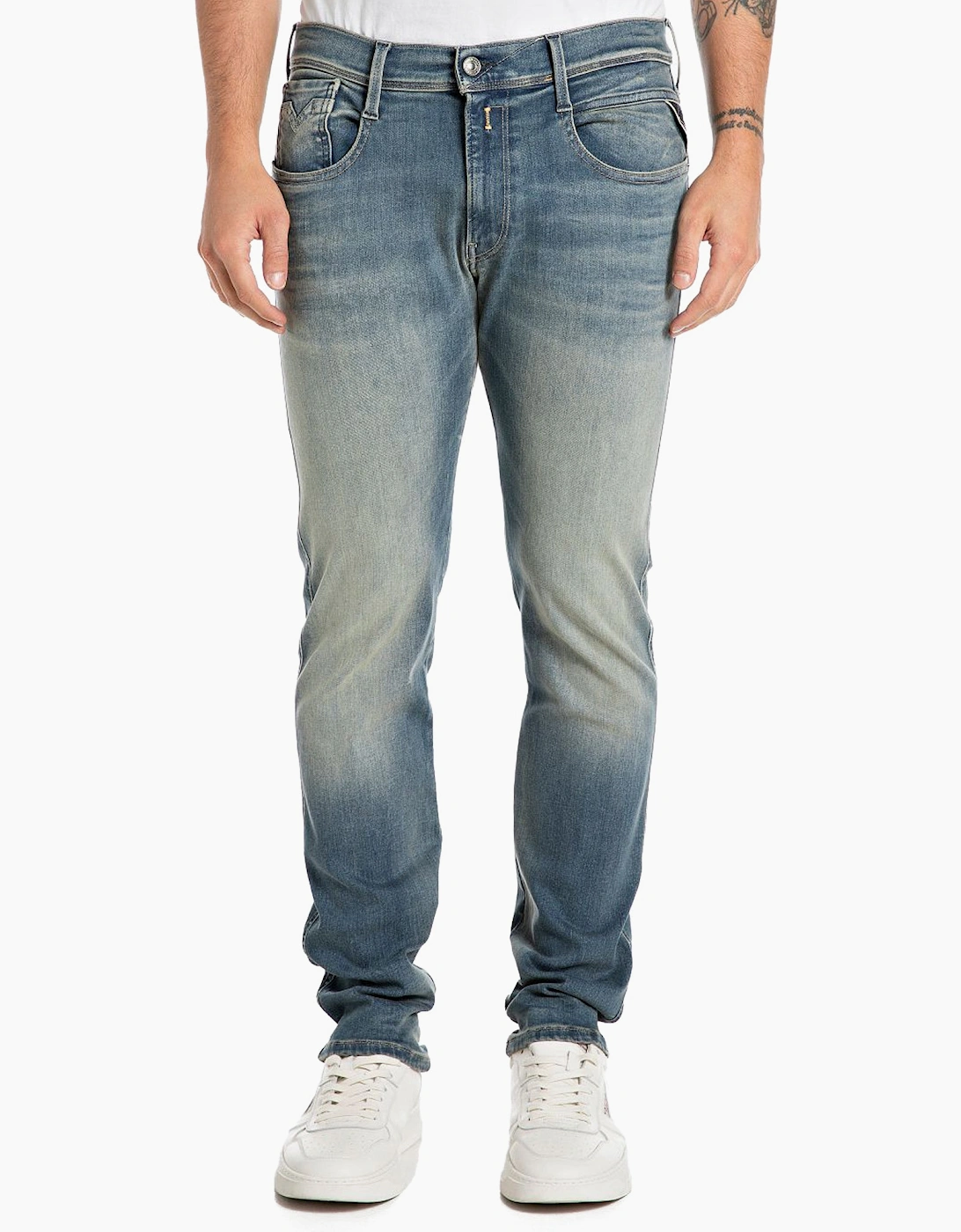 Men's Replay Hyperflex Anbass Slim Tapered Jeans - Blue - Size: 30/34