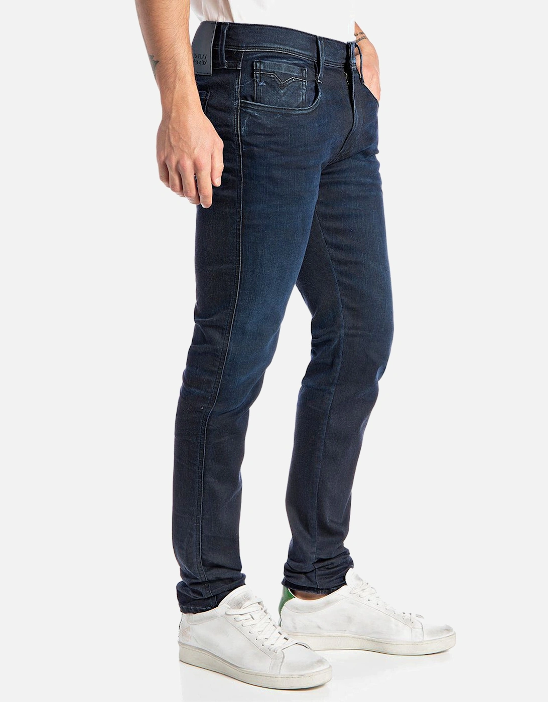 Replay Men's Navy Hyperflex Anbass Slim Tapered Jeans - - : 30/30