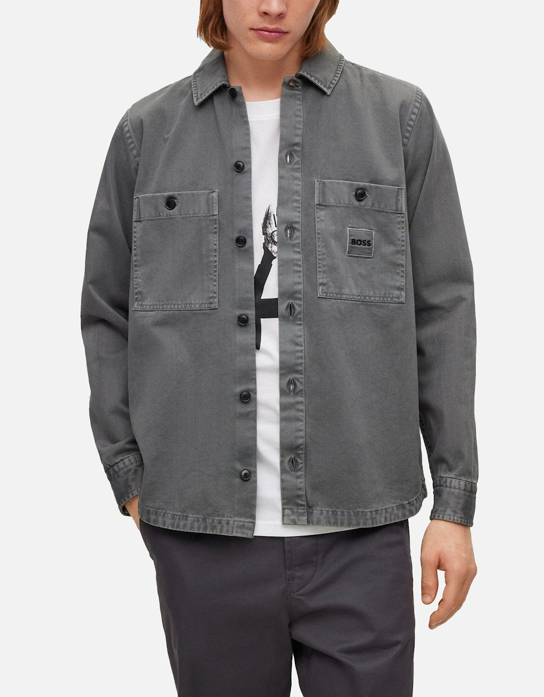 Boss Locky 1 Overshirt - Dark Grey