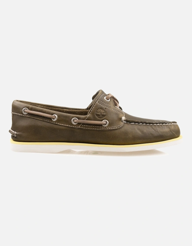 Classic Boat Shoe - A418H Olive Full Grain