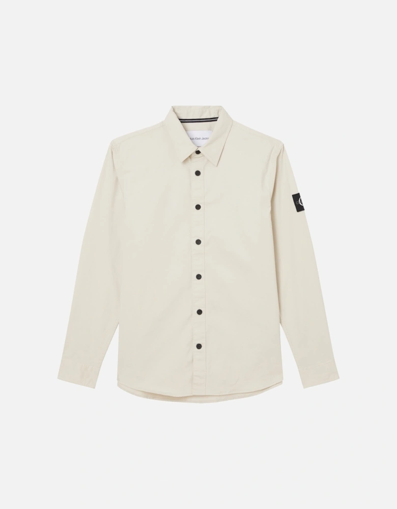 Monogram Logo Relaxed Overshirt - Eggshell