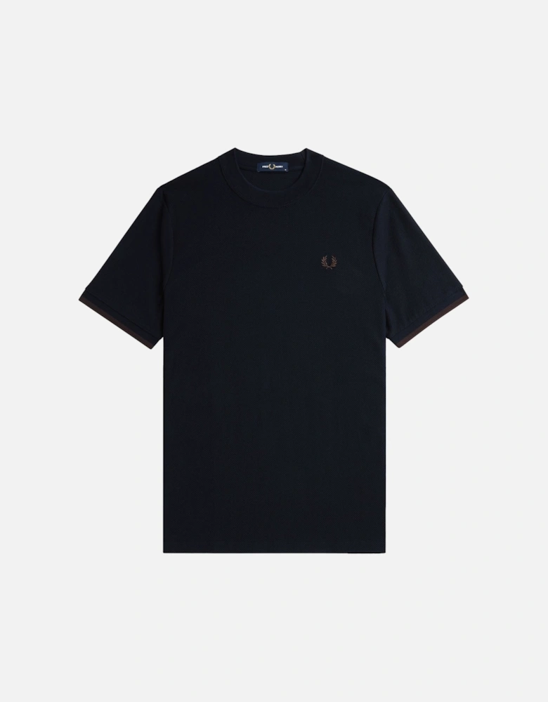 Tipped Cuff Honeycomb Pique T-Shirt