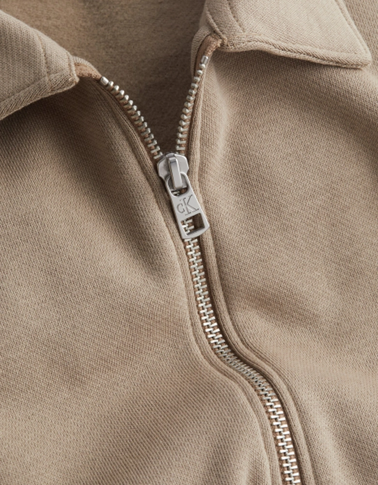 Monogram Logo Quarter Zip - Perfect Taupe