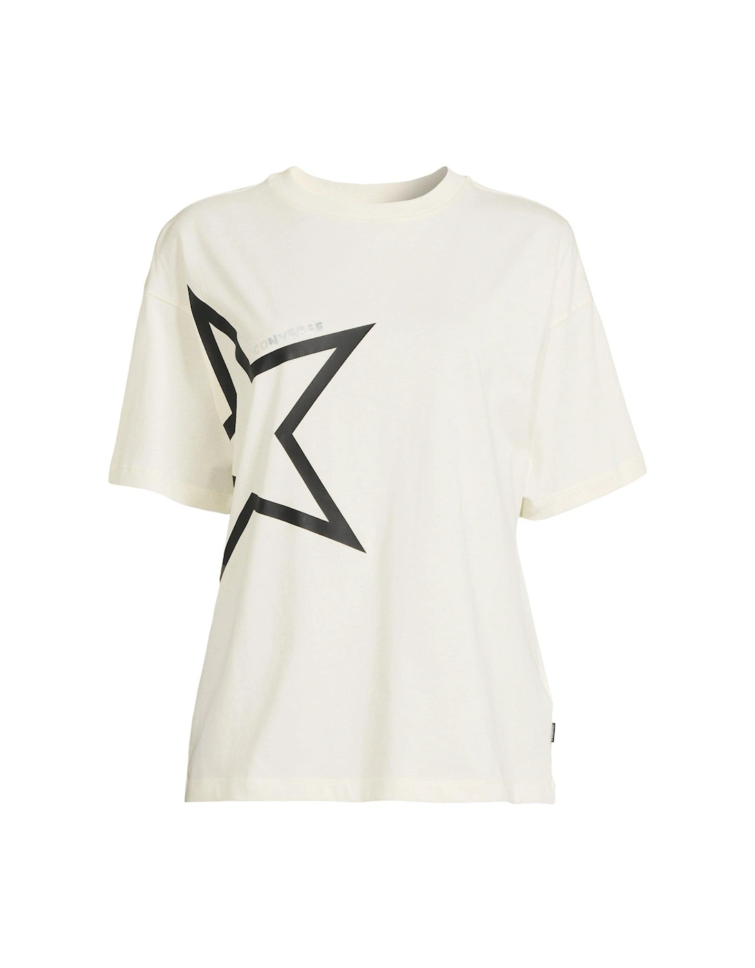 Womens Chuck Relaxed Star Print Tee - Off White