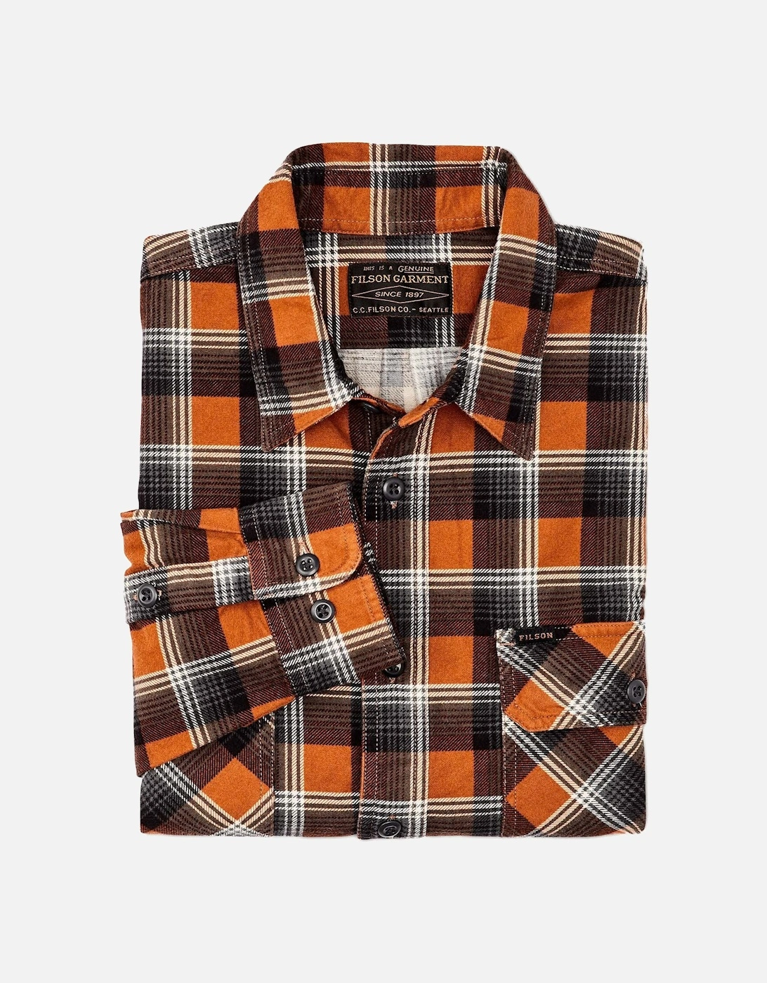 Field Flannel Shirt - Amber Rust / Grey Plaid