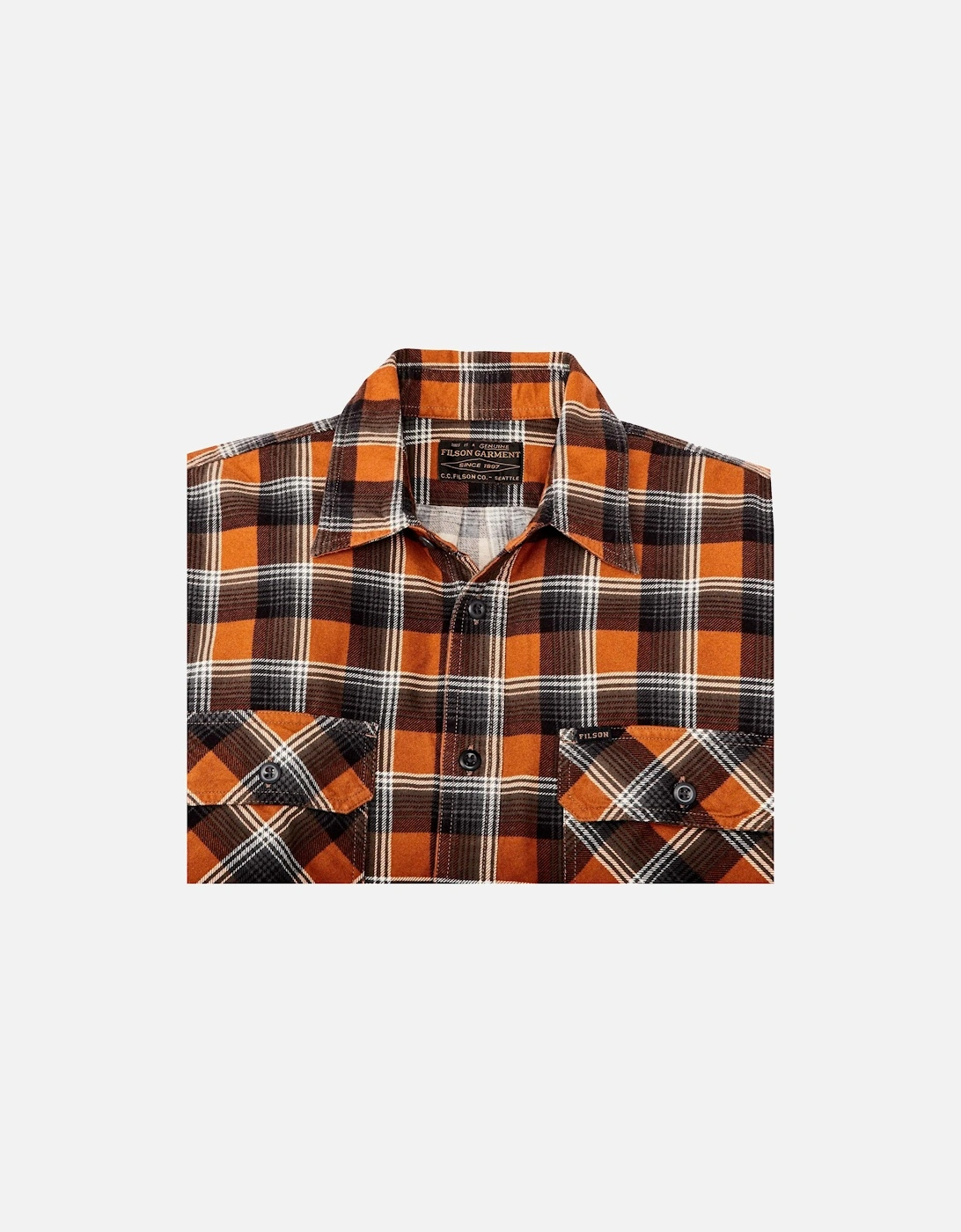 Field Flannel Shirt - Amber Rust / Grey Plaid