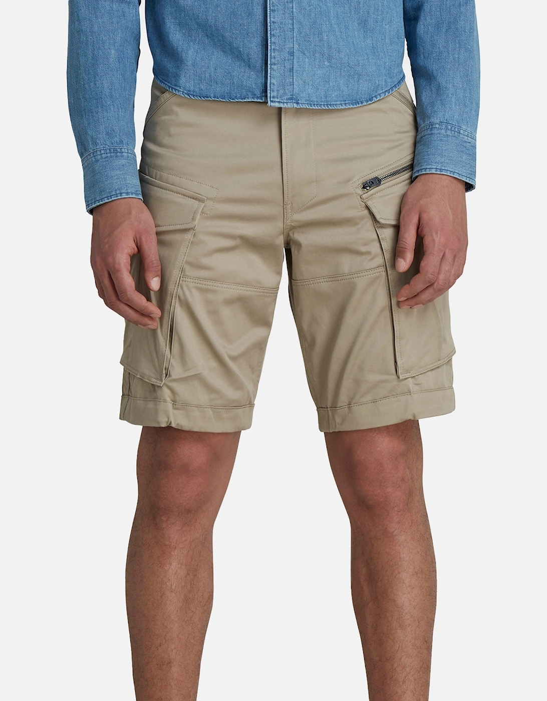 Rovic Zip Relaxed Cargo Shorts - Dune