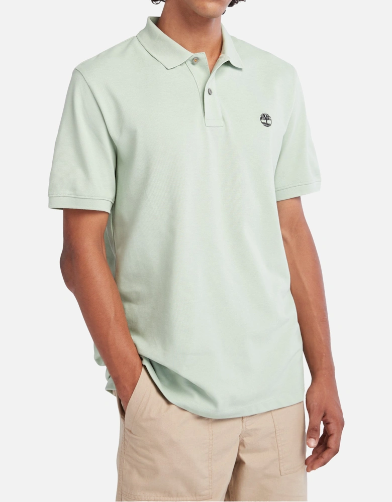 Millers River Pique Polo - Frosty Green