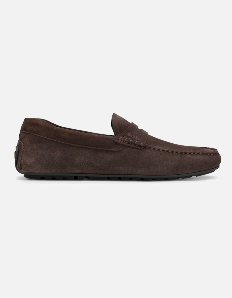 Boss Noel Mocc Driving Shoe - Dark Brown Suede