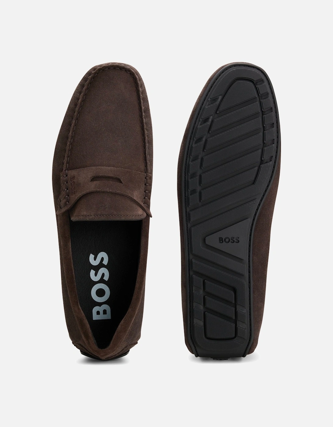 Boss Noel Mocc Driving Shoe - Dark Brown Suede