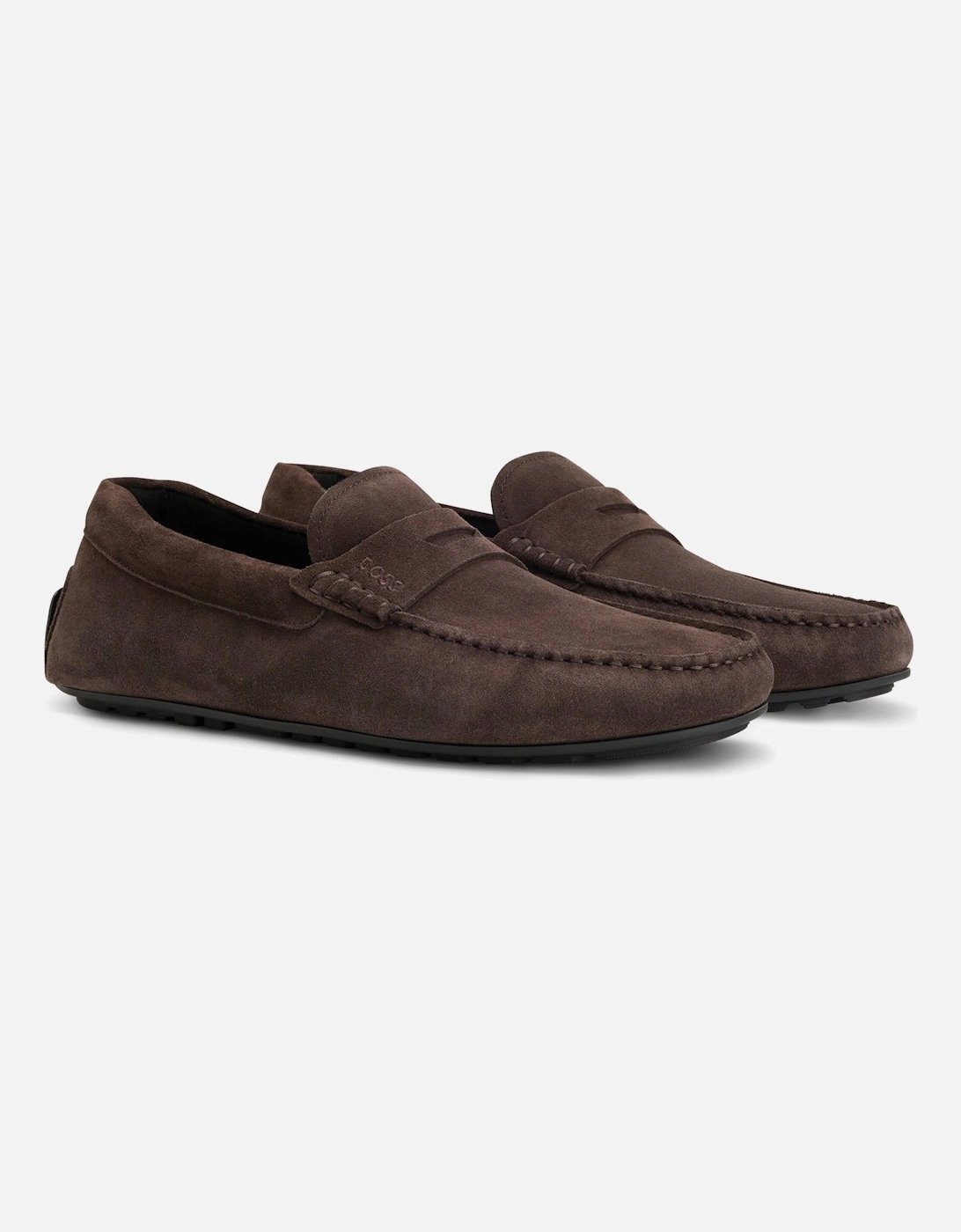 Boss Noel Mocc Driving Shoe - Dark Brown Suede