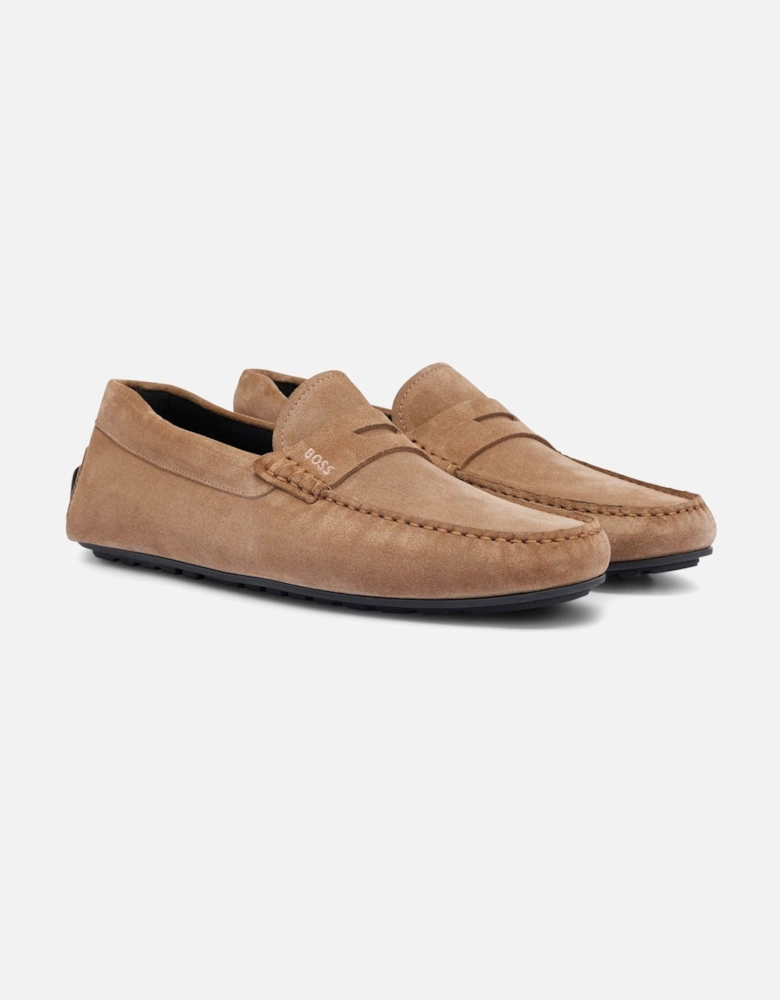 Boss Noel Mocc Driving Shoe - Medium Beige Suede