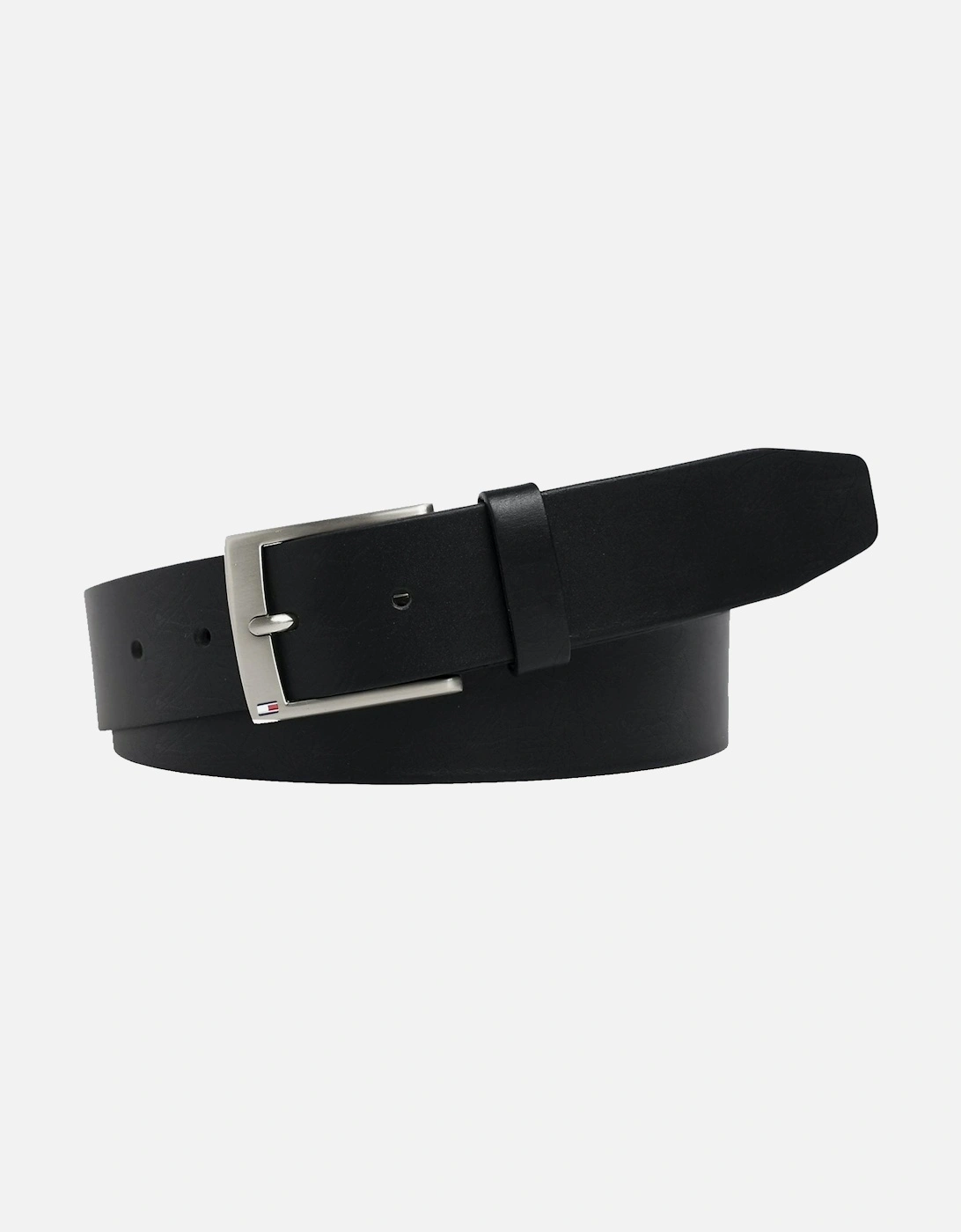 Flag Buckle Leather Belt - Black, 2 of 1