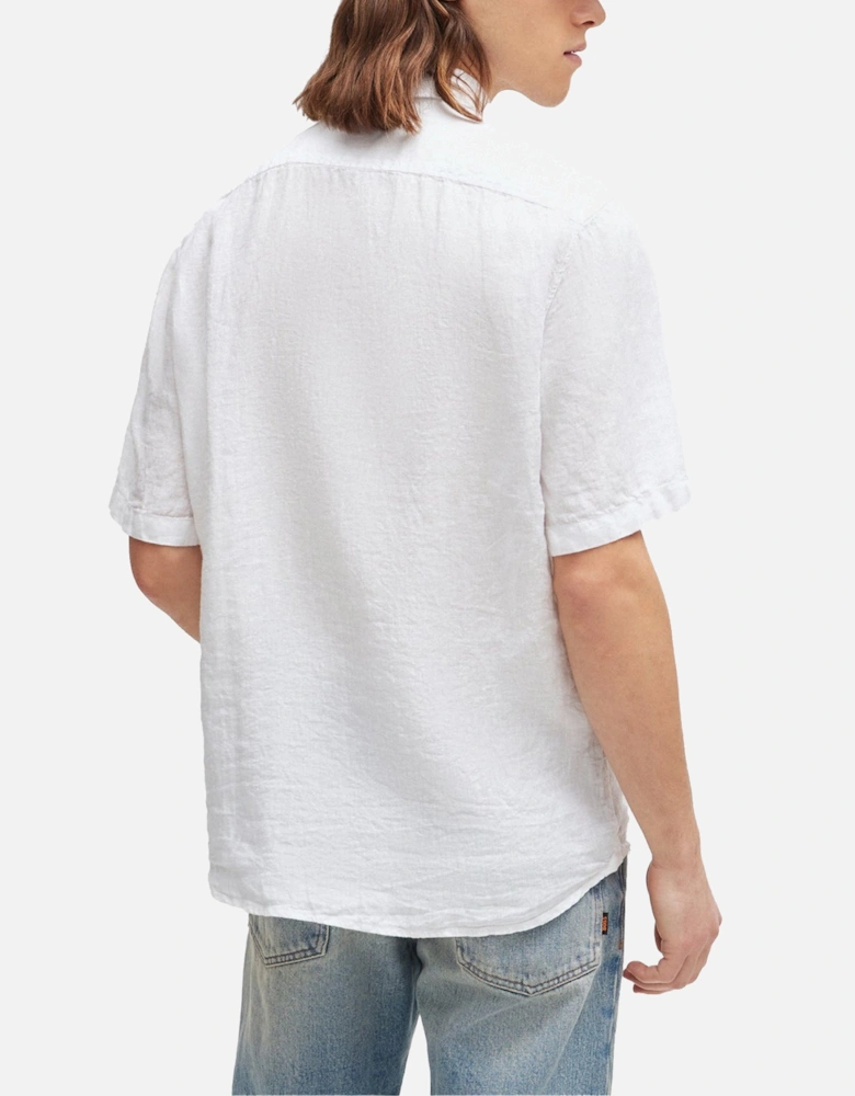 Boss Rash 2 Linen Short Sleeve Shirt - White