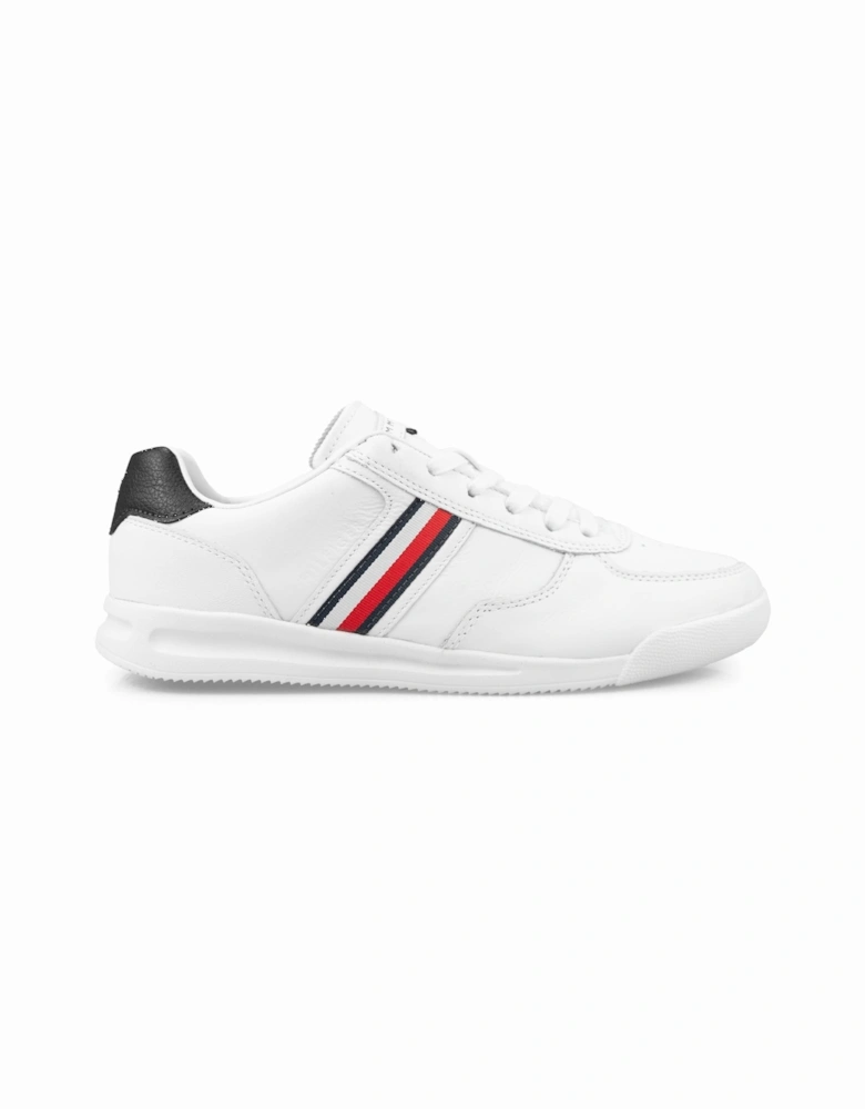 Lightweight Leather Flag Trainers - White