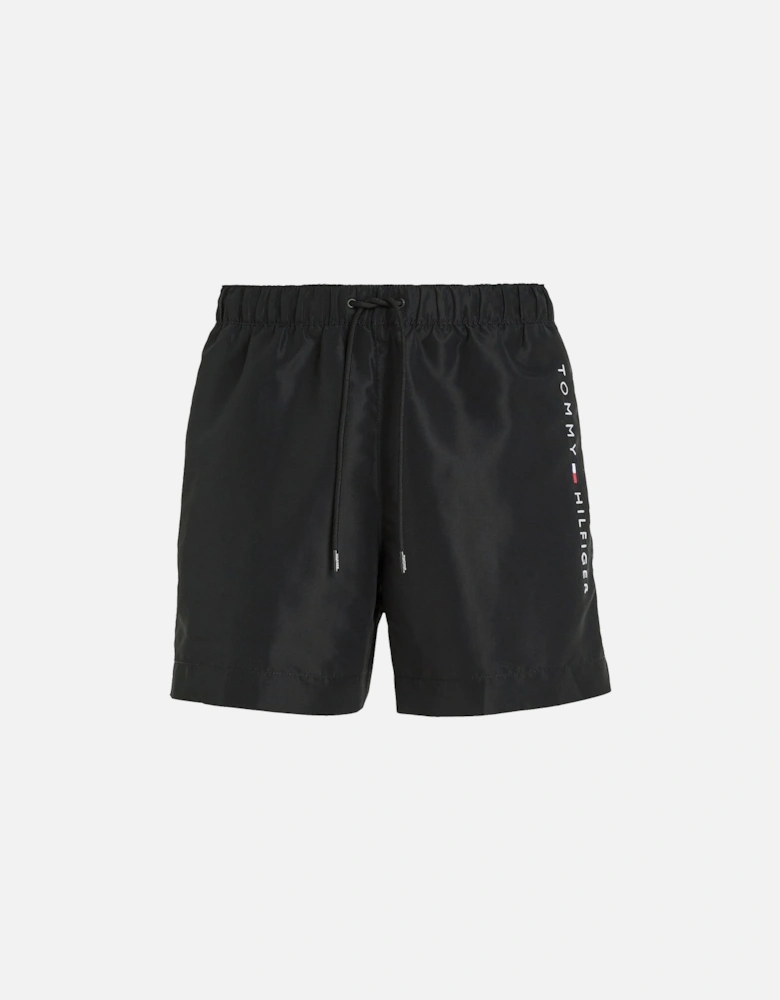 Mid Length Embroidered Swim Shorts - Black