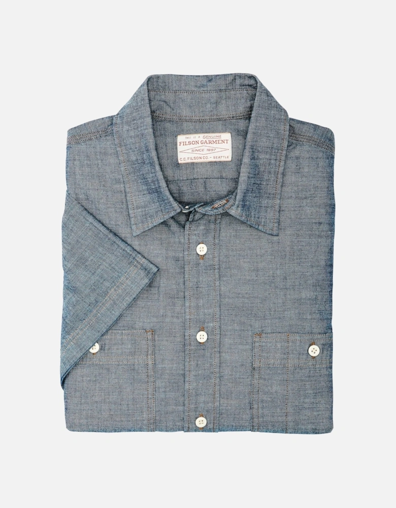 Short Sleeve Chambray Shirt - Indigo Chambray