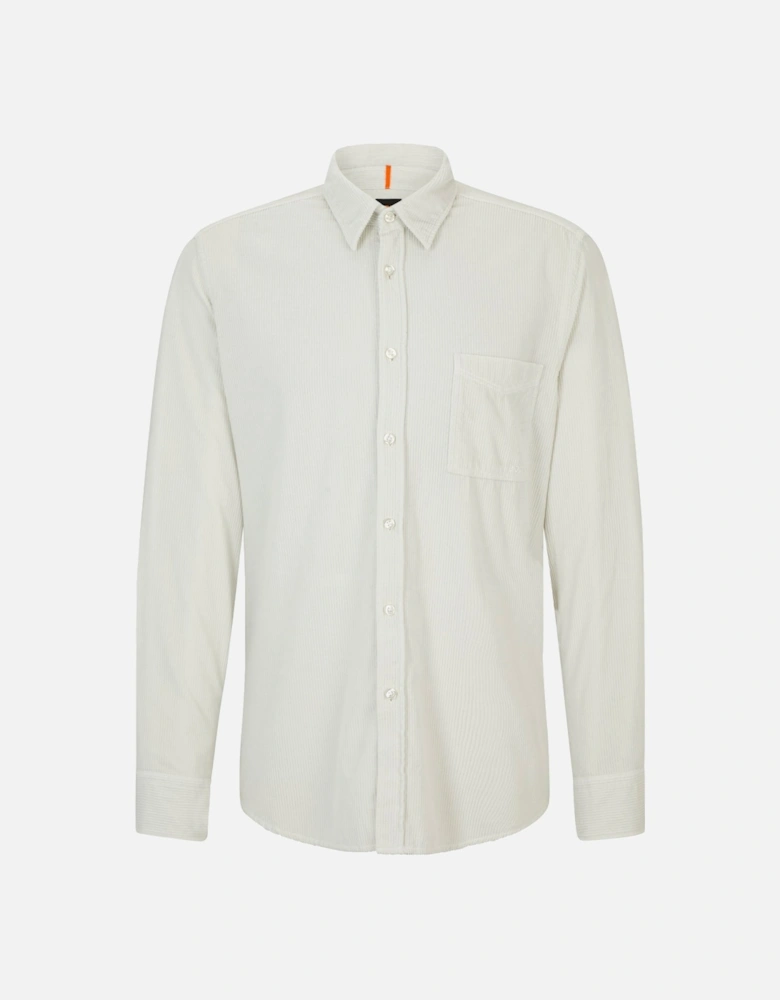 Boss Relegant 6 Corduroy Shirt - Light Pale Grey