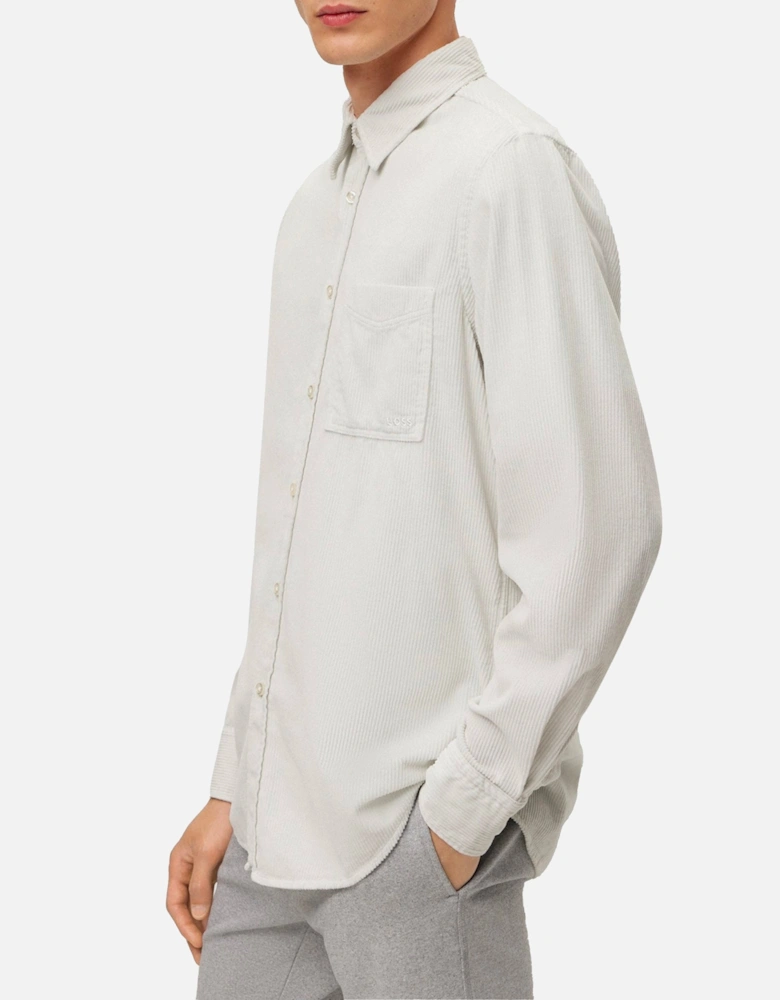 Boss Relegant 6 Corduroy Shirt - Light Pale Grey