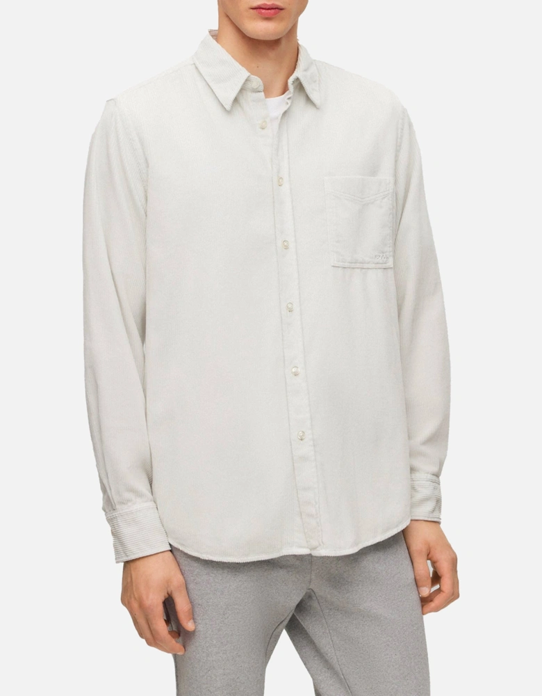 Boss Relegant 6 Corduroy Shirt - Light Pale Grey