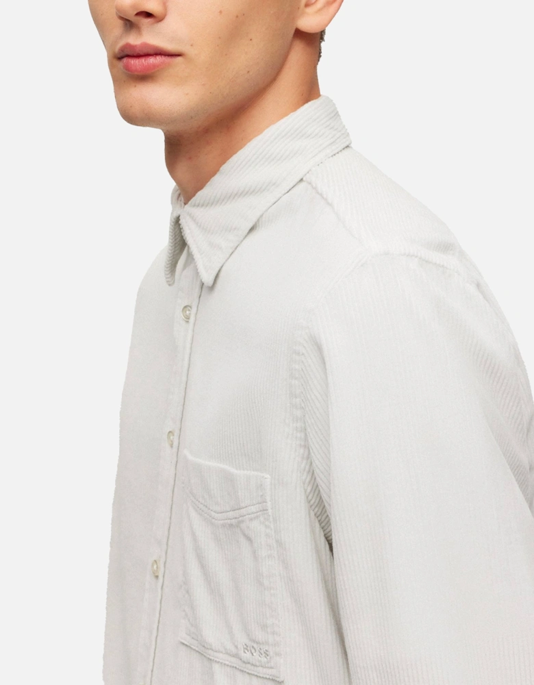 Boss Relegant 6 Corduroy Shirt - Light Pale Grey